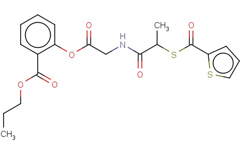 GLYCINE, N-(1-OXO-2-((2-THIENYLCARBONYL)THIO)PROPYL)-, 2-(PROPOXYCARBO NYL)PHENYL ESTER